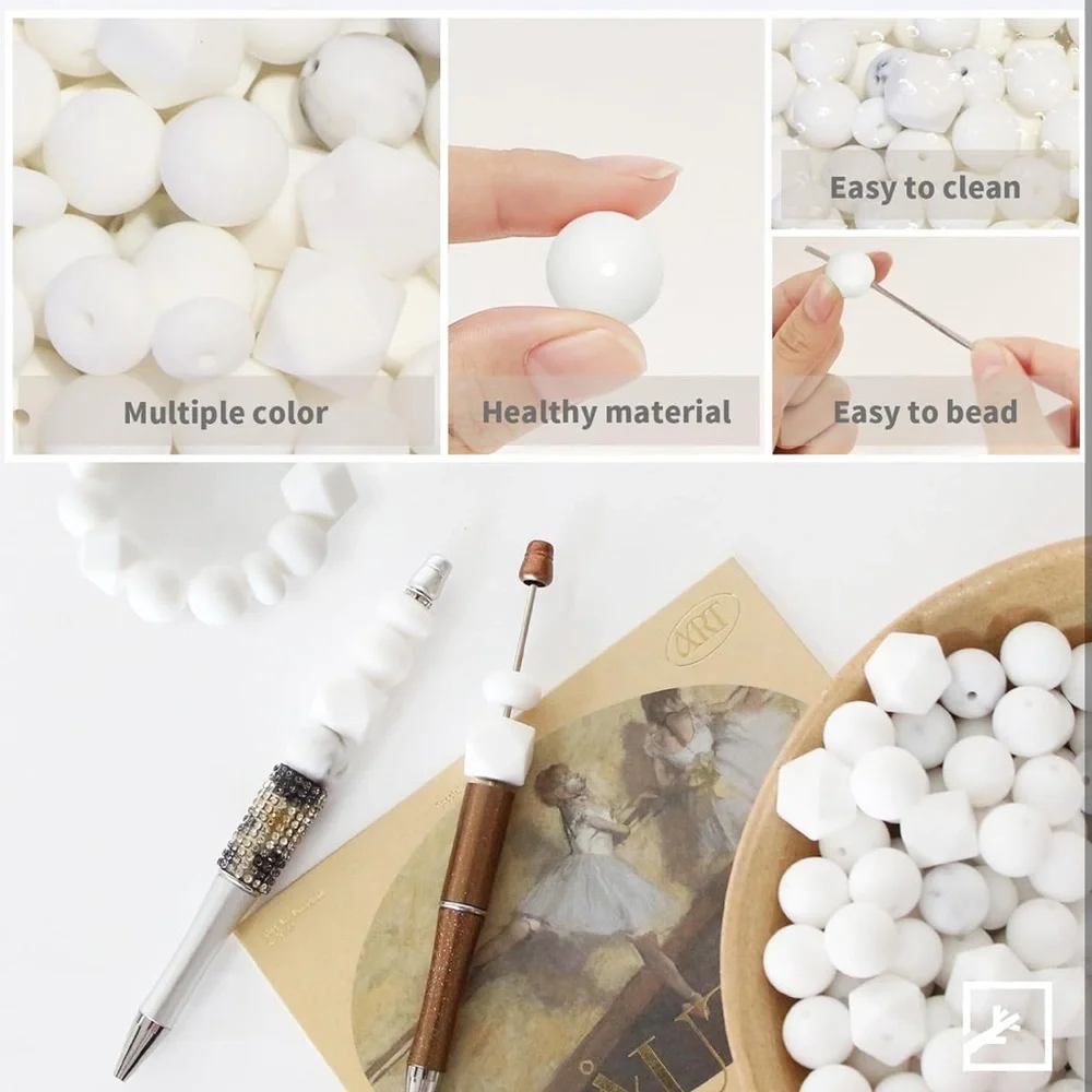 White Marble Bead Bracelet Set